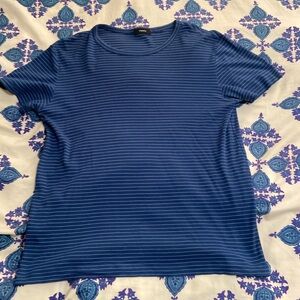 Striped blue and white theory t shirt in size medium